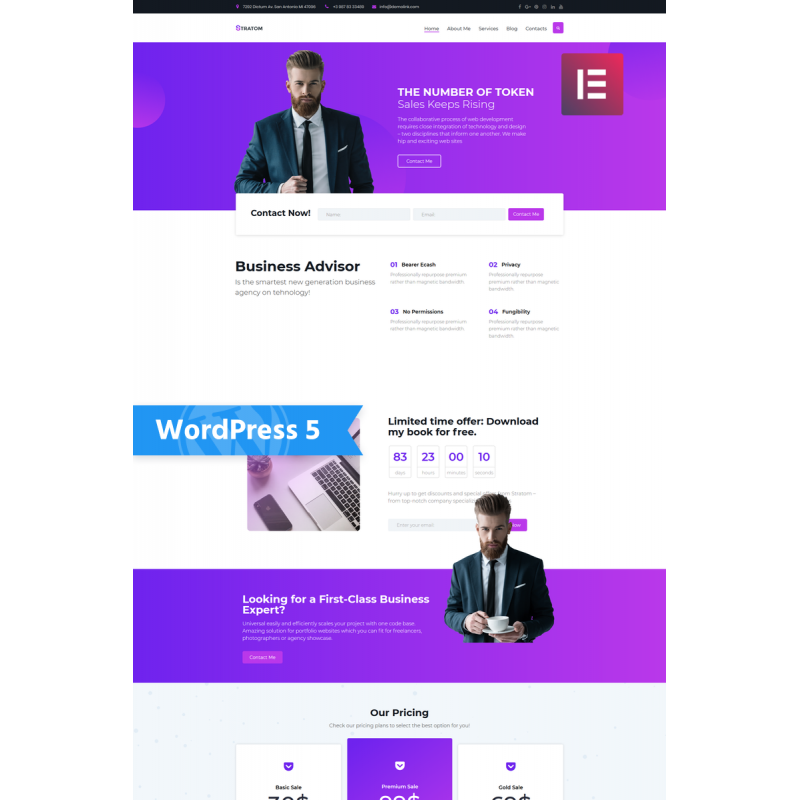 Stratom - Business Multipurpose Animated WordPress Elementor Theme