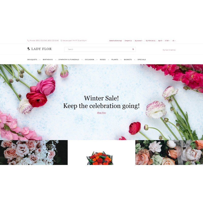 Lady Flor - Flower Shop Multipage Creative Shop Template