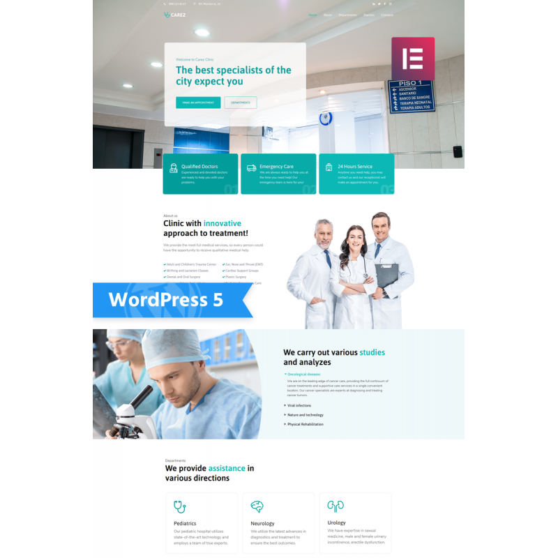 Carez - Medical Services Multipurpose Clean WordPress Elementor Theme