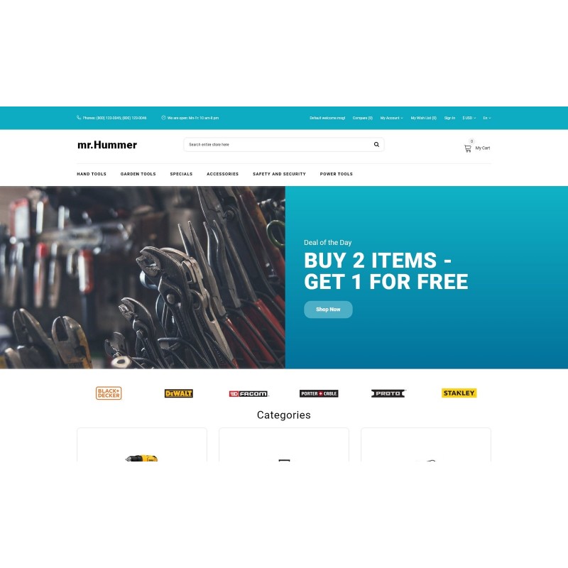Mr.Hummer - Tools & Equipment Clean Multipage Shop Template
