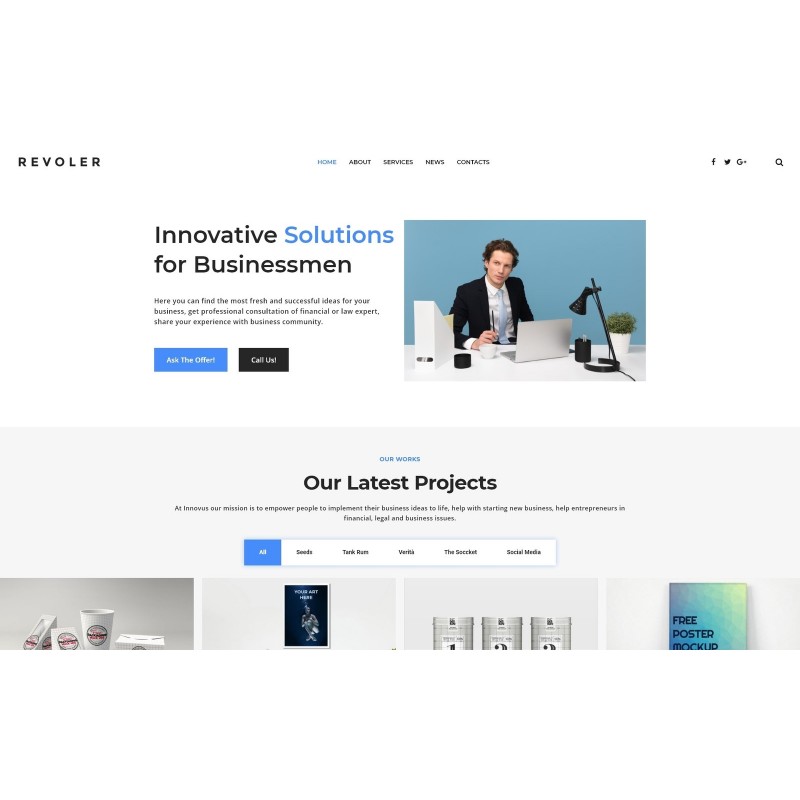 Revoler - Business Multipurpose Minimal WordPress Elementor Theme