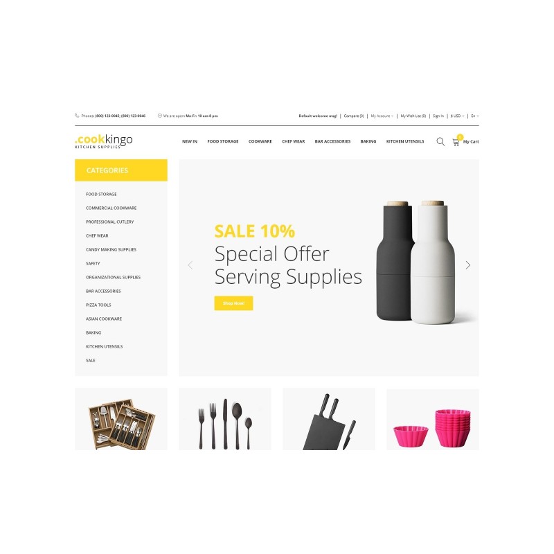 CookKingo - Kitchen Supplies Clean Shop Template