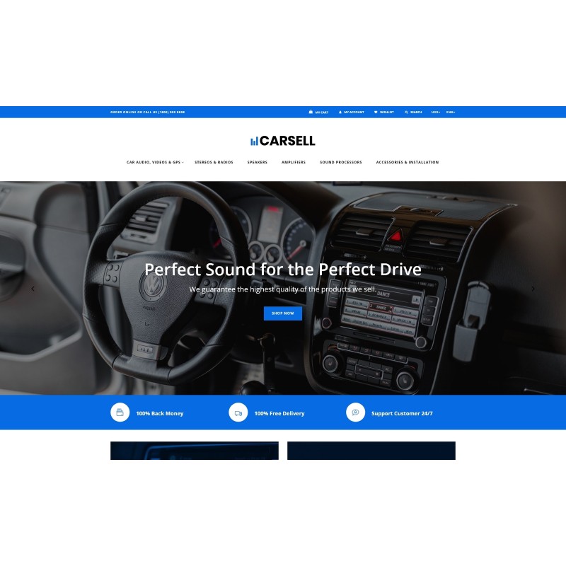Carsell - Car Audio Multipage Clean Shop Template