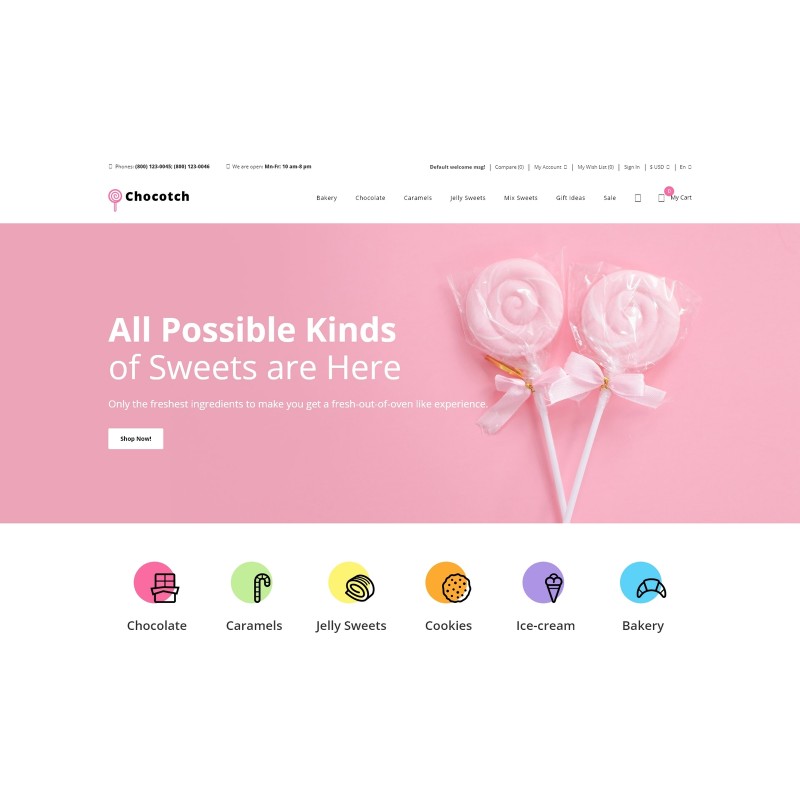 Chocotch - Sweet Shop E-commerce Creative Shop Template