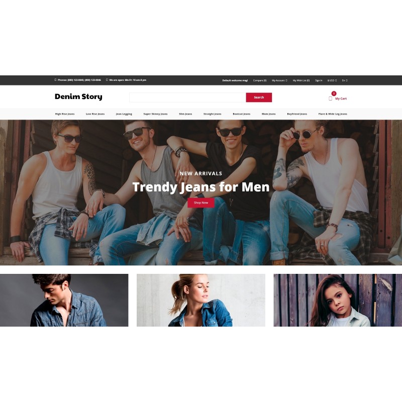 Denim Story - Jeans E-commerce Clean Shop Template