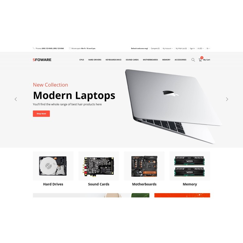 Sfoware - Computer Shop Multipage Clean Shop Template