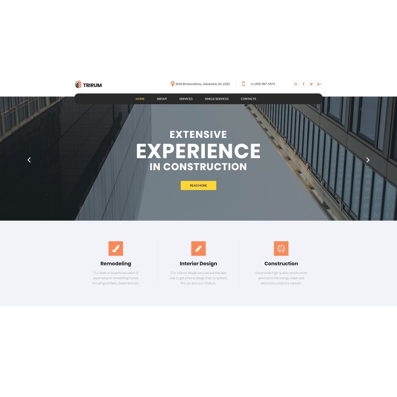 Trirum - Construction Multipurpose Modern WordPress Elementor Theme