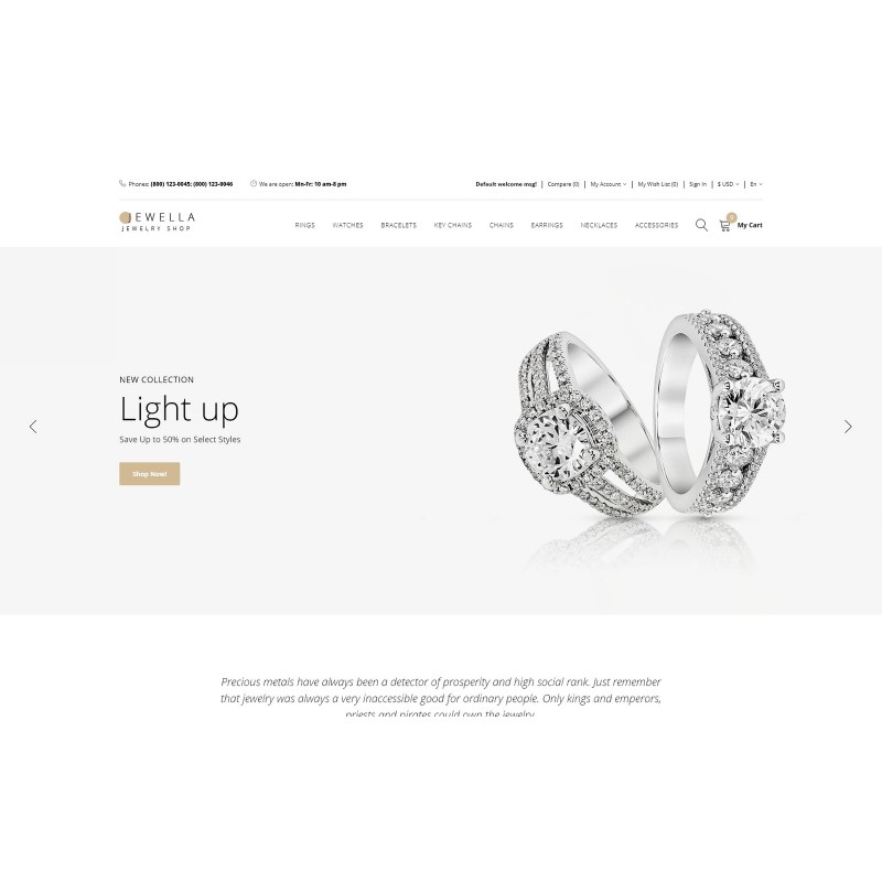 Jewella - Jewelry Store Clean Shop Template
