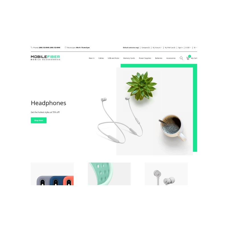 MobileFiber - Mobile Accessories Store Clean Shop Template