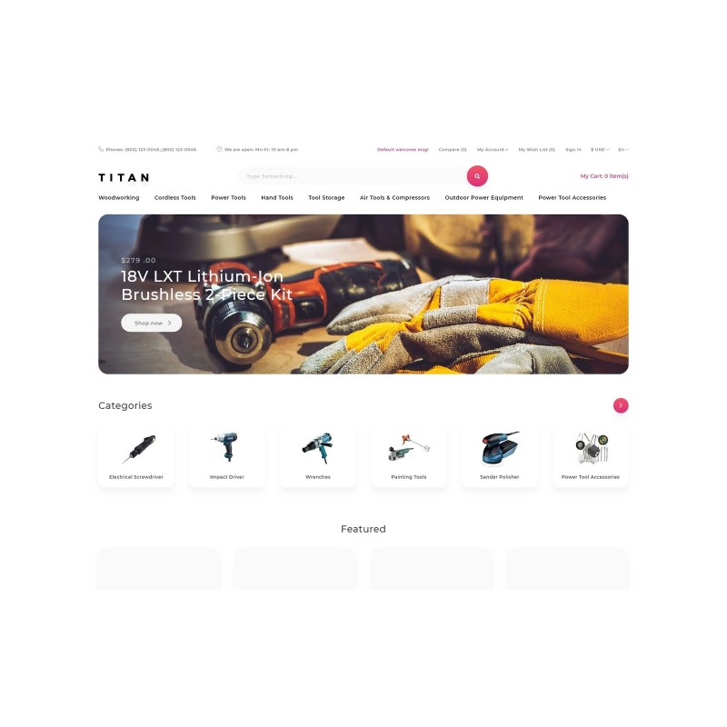 Titan - Tools Store Clean Shop Template