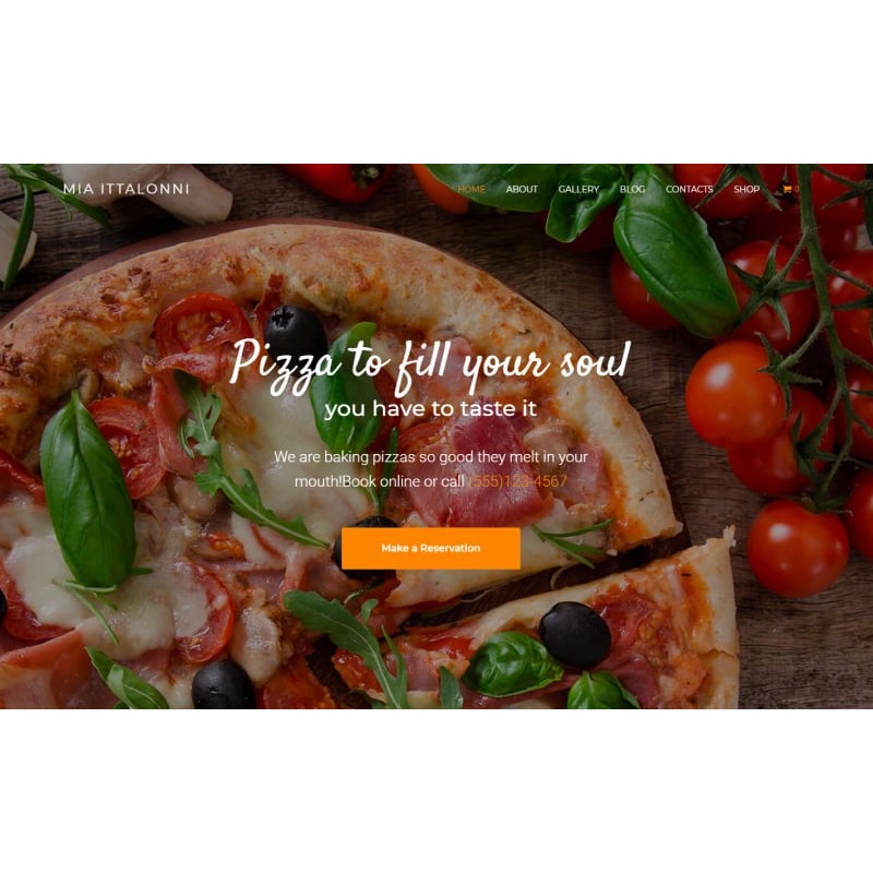 Mia Ittalonni - Pizzeria ECommerce Modern WordPress Elementor Theme