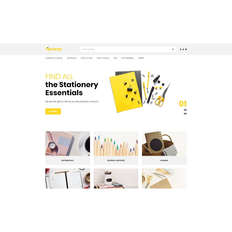 Tipstamp - Stationery Store Clean Shop Template