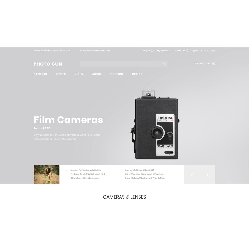Photo Gun - Electronics Store - D&iexcl;ommerce Modern Shop Template
