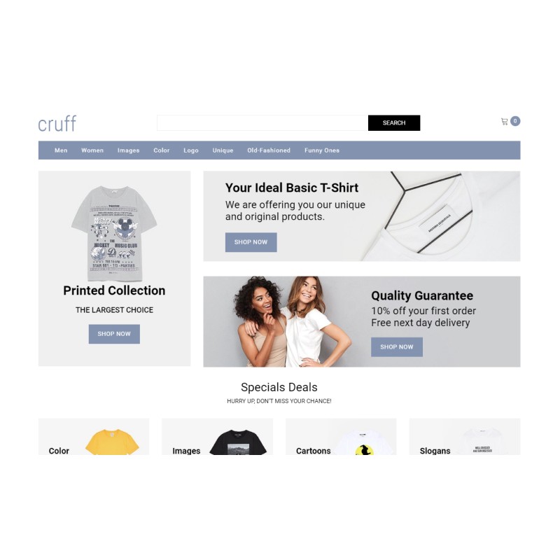 Cruff - T-shirt Multipage Modern Shop Template