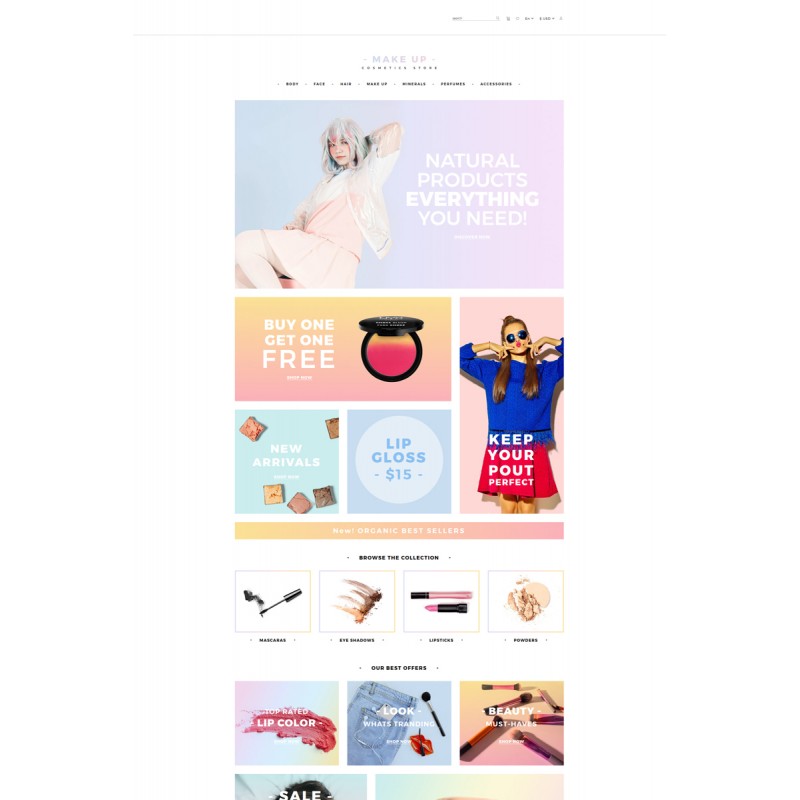 Make Up - Cosmetic store Multipage Clean Shop Template