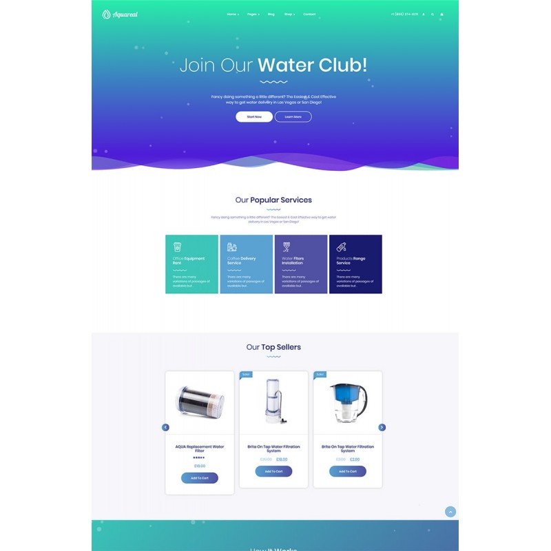 Aquareal - Bottled Water Delivery WordPress Theme