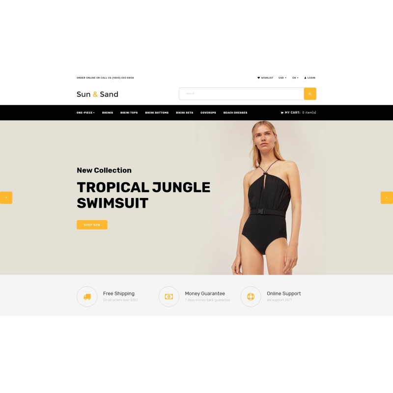 Sun & Sand - Swimwear eCommerce Clean Shop Template