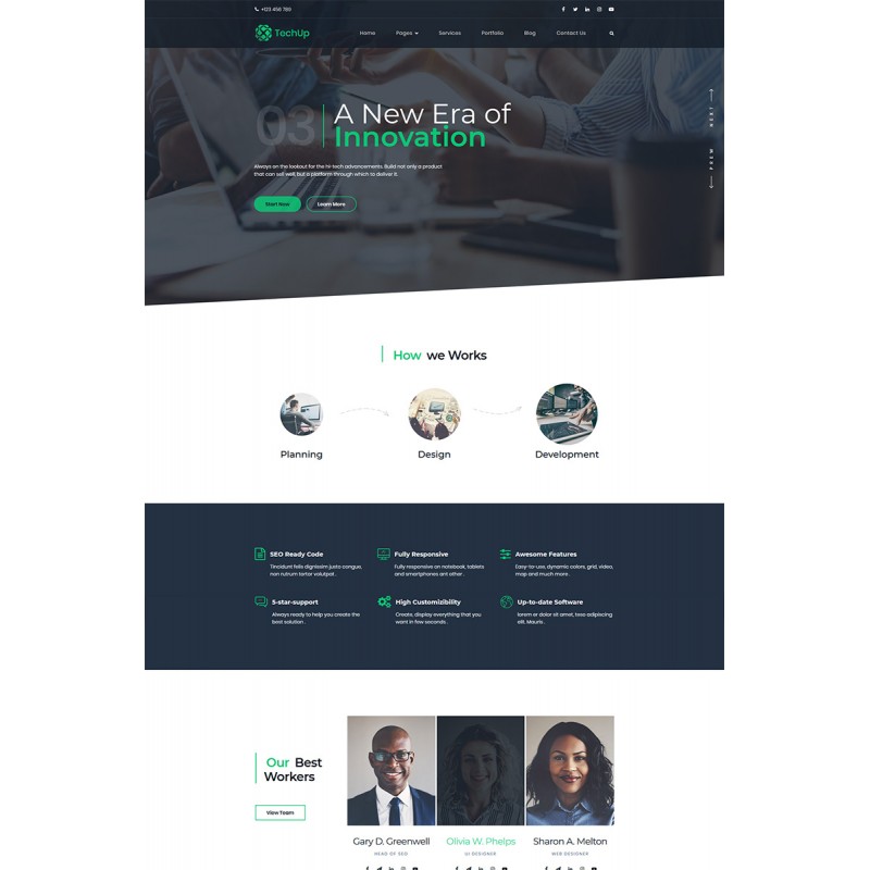 Techup - IoT and AI Tech Startup WordPress Theme