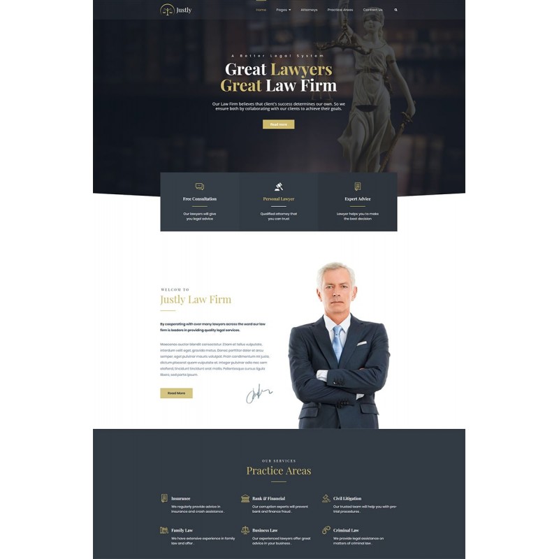 Justly - Lawyer and Attorney WordPress Theme