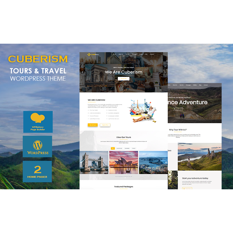 Cuberism - Tour and Travel WordPress Theme