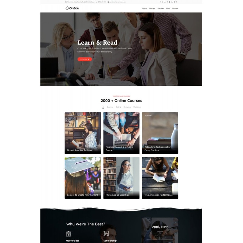 Onedu - Education Courses LMS WordPress Theme