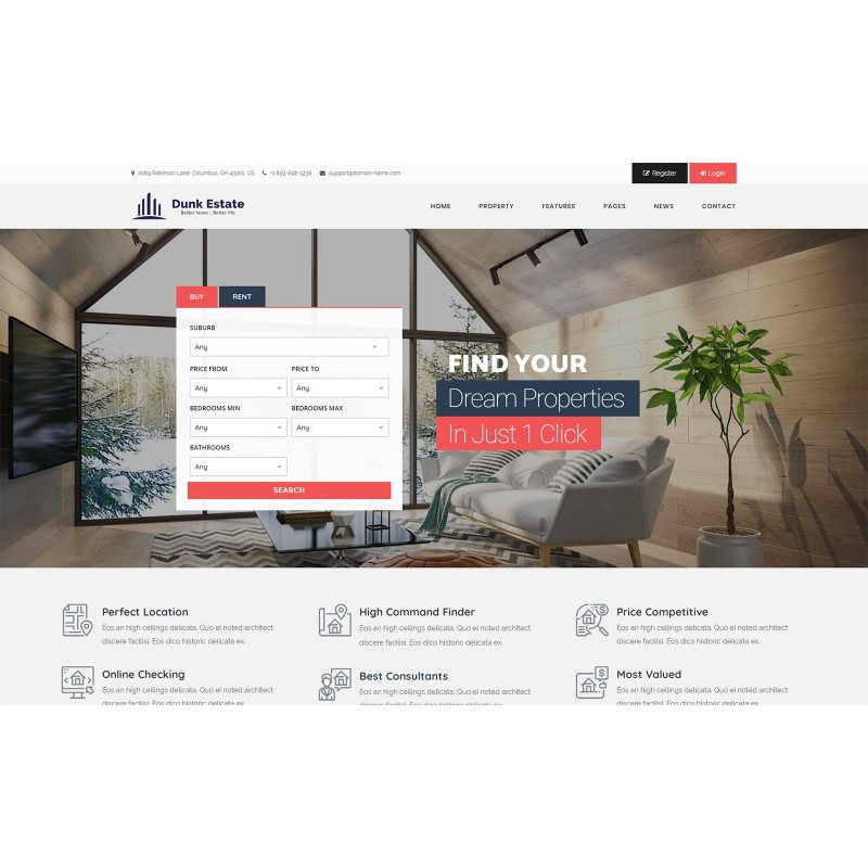 Dunk Dynamic Real Estate WordPress Theme