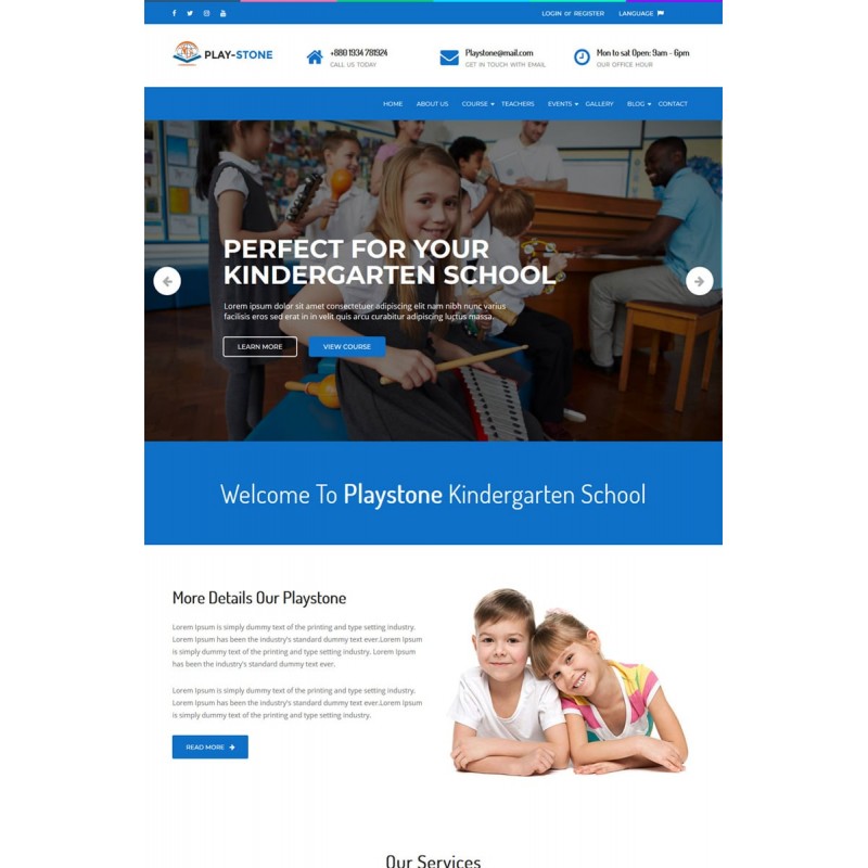 Playstone - Kindergarten & School WordPress Theme